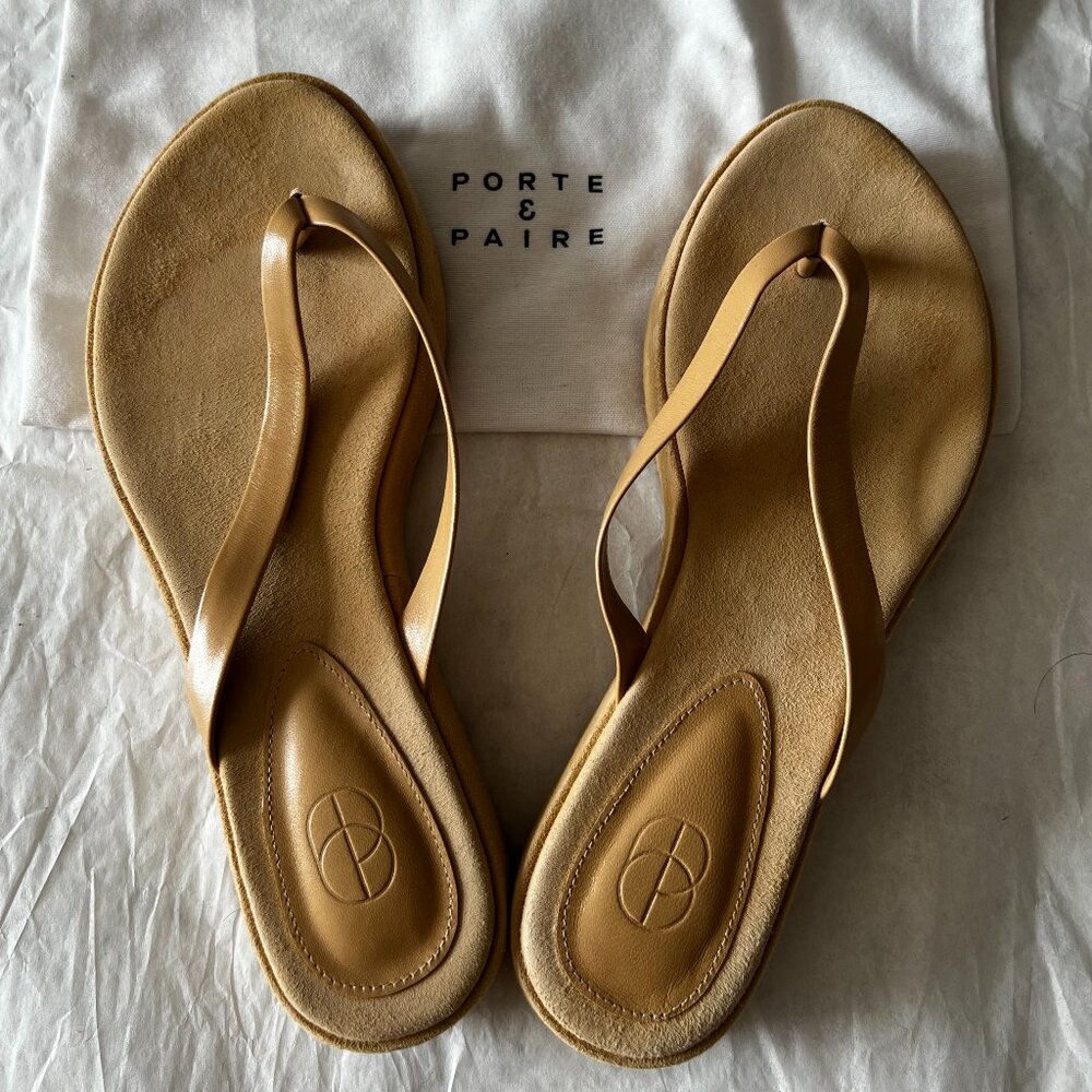 PORTE & PAIRE Suede Platform Sandal - EU 37/ US 7